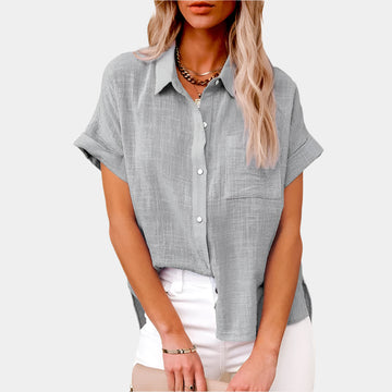 Summer Women Tops Tee Cotton Linen Tshirt