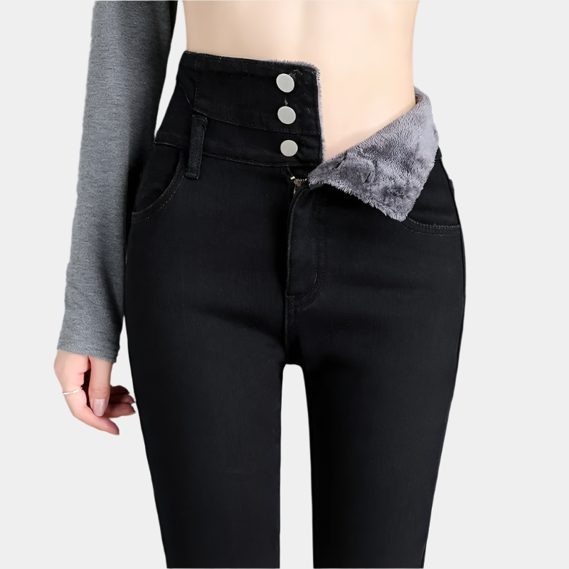 Thick Fleece High-waist Warm Skinny Jeans