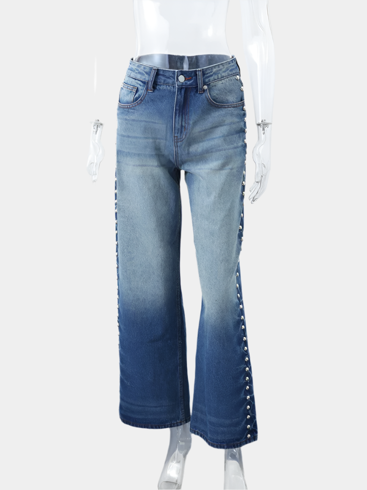 Bead Women's Loose High Denim Jean