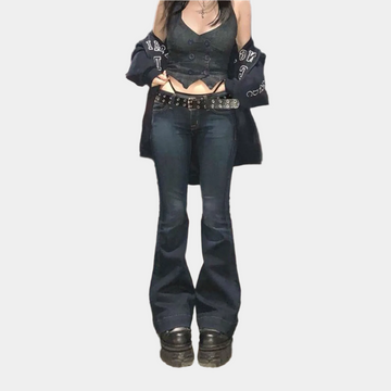 Women's Flared Pants Vintage 90s Low Waist Jeans