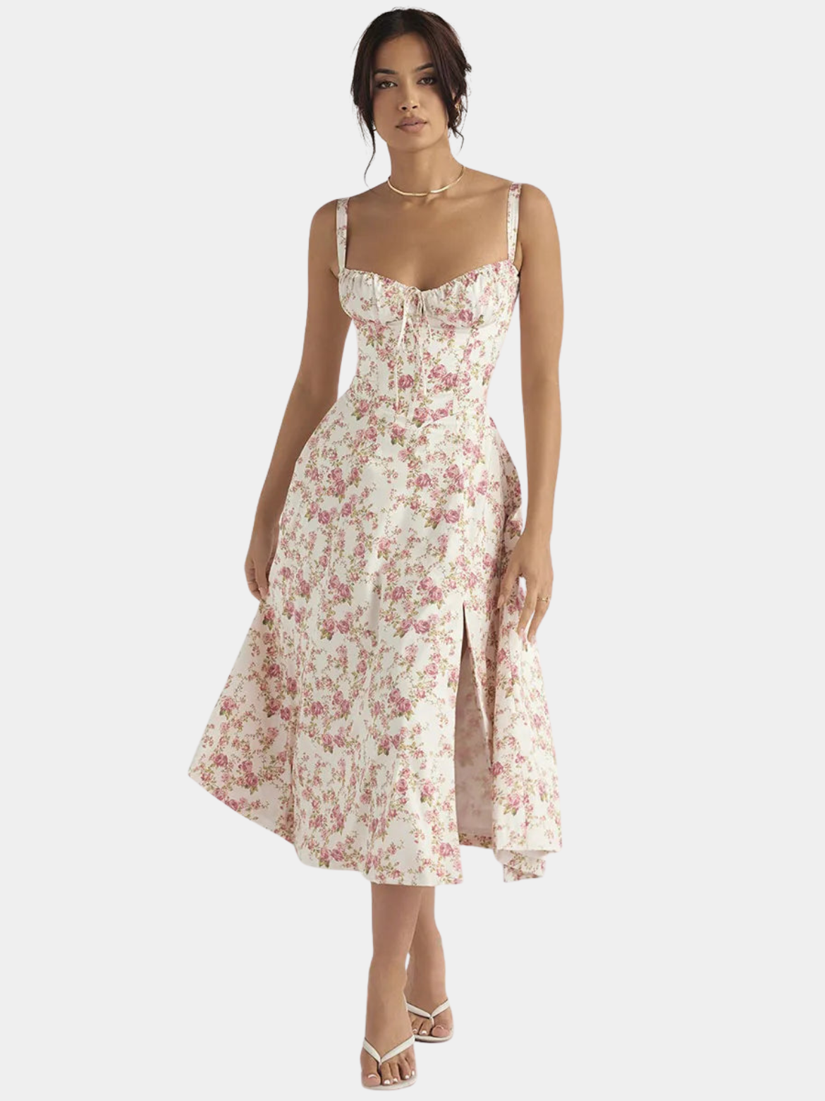 Bloom Belle™ – Luxe Bloemenjurk met Split