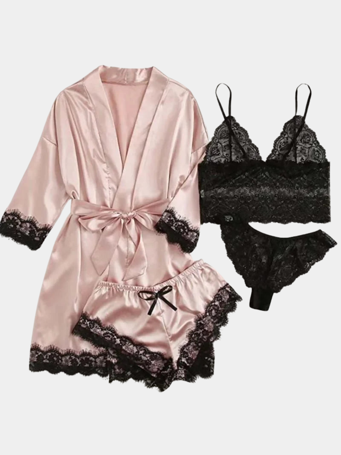 VelvetNights – 4-delige Satijnen Set