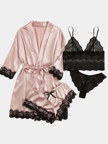 VelvetNights – 4-delige Satijnen Set